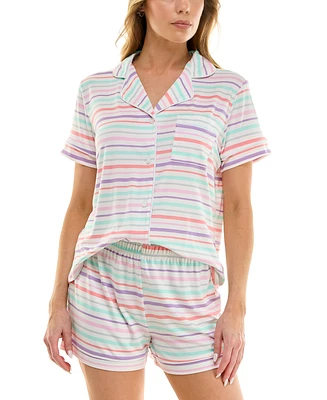 Roudelain Women's Yummy Notched-Collar Pajama Set