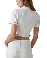 Guess Women's Short-Sleeve Sexy Cropped Jean Jacket