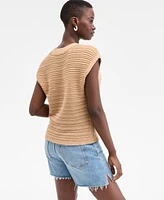 On 34th Women's Textured-Stitch Sleeveless Sweater, Exclusively at Macy's