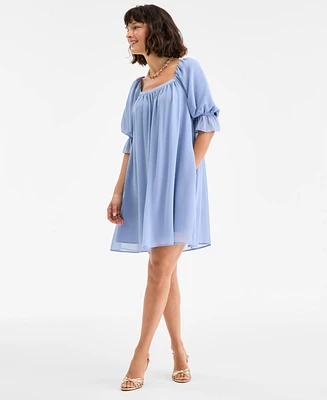 On 34th Women's Square-Neck Chiffon Mini Dress, Exclusively at Macy's