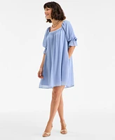 On 34th Women's Square-Neck Chiffon Mini Dress, Exclusively at Macy's