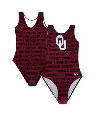 Gk Elite Big Boys and Girls Crimson Oklahoma Sooners Spirit Leotard