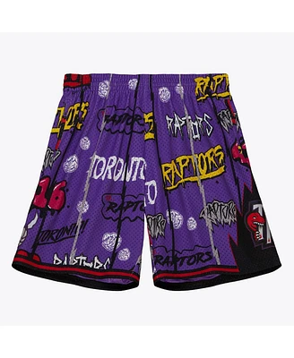 Mitchell & Ness Men's Purple Toronto Raptors 1998/99 Hardwood Classics Slap Sticker Swingman Shorts