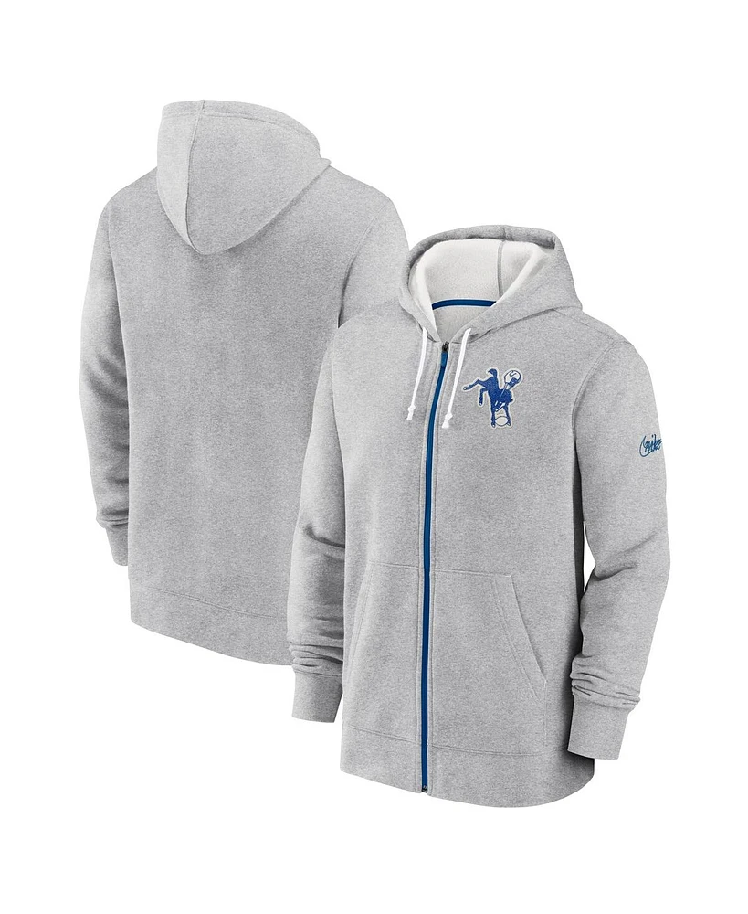 Nike Men's Gray Indianapolis Colts Historic Lifestyle Full-Zip Hoodie