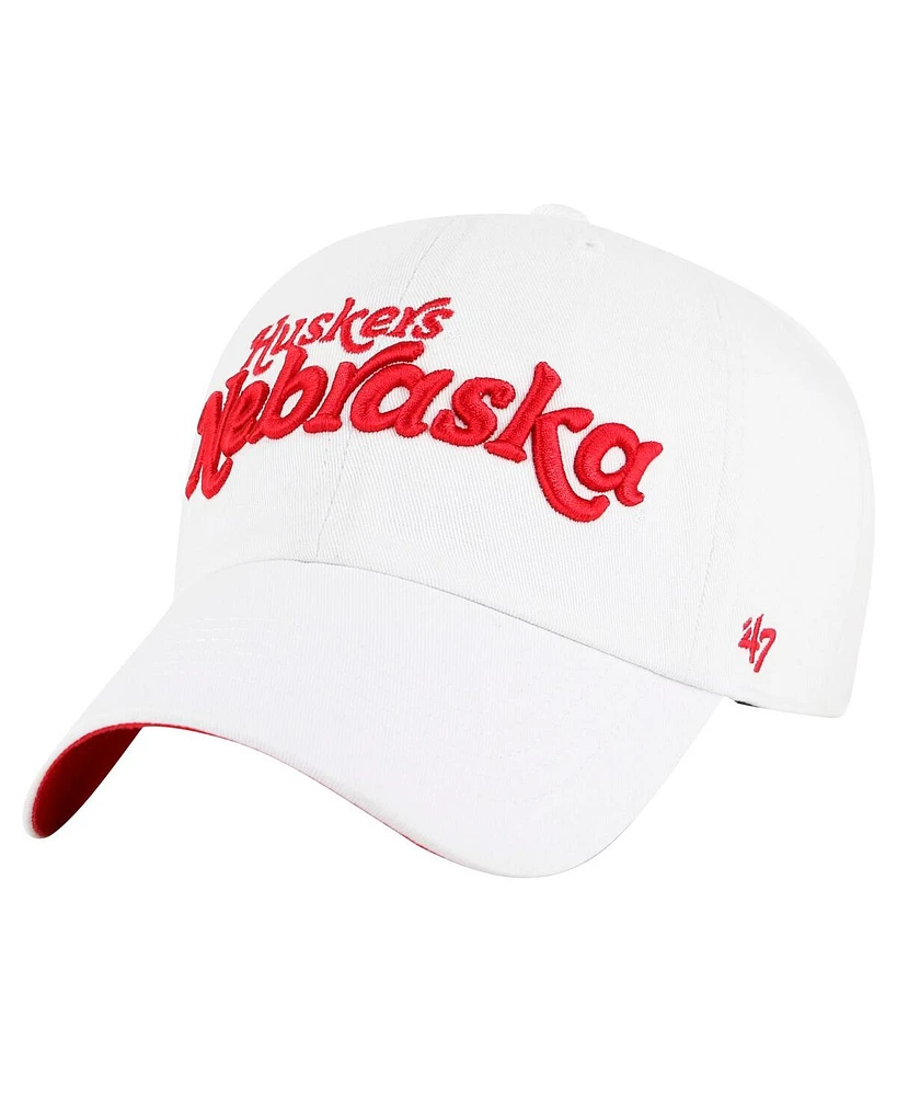 '47 Brand Women's White Nebraska Huskers Pensacola Clean Up Adjustable Hat