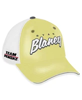 Checkered Flag Sports Women's Yellow/White Ryan Blaney Pit Box Adjustable Trucker Hat