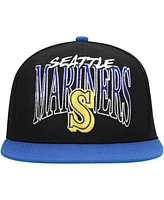 Mitchell & Ness Men's Black Seattle Mariners Rise Up Snapback Hat