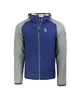 Cutter & Buck Men's Royal/Heather Gray Los Angeles Dodgers Mainsail Full-Zip Hooded Jacket