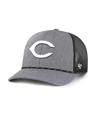 '47 Brand Men's Charcoal Cincinnati Reds Carbon Rope Trucker Adjustable Hat