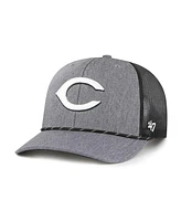 '47 Brand Men's Charcoal Cincinnati Reds Carbon Rope Trucker Adjustable Hat