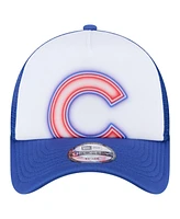 New Era Toddler White/Royal Chicago Cubs Painted A-Frame 9FORTY Trucker Adjustable Hat