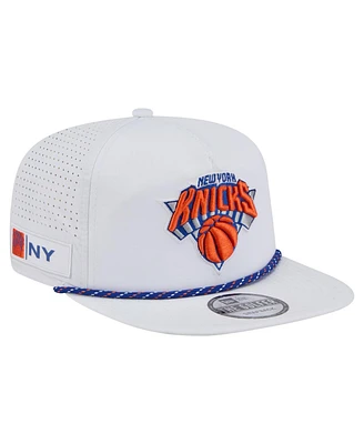 New Era Men's White New York Knicks Performance Rope Golfer Adjustable Hat