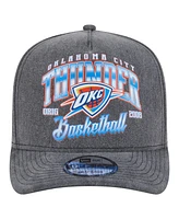 New Era Men's Charcoal Oklahoma City Thunder Throwback Washed Pre-Curved 9FIFTY Snapback Hat