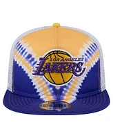 New Era Men's Purple/Gold Los Angeles Lakers Throwback Dye Golfer Snapback Hat