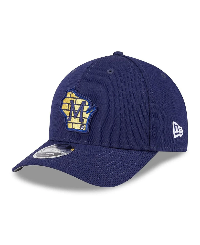 New Era Men's Navy Milwaukee Brewers 2025 Mlb Clubhouse 9FORTY Adjustable Hat