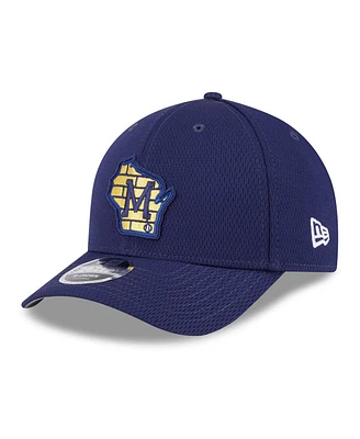 New Era Men's Navy Milwaukee Brewers 2025 Mlb Clubhouse 9FORTY Adjustable Hat