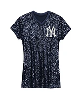 Outerstuff Big Girls Navy New York Yankees Sequin V-Neck Dress