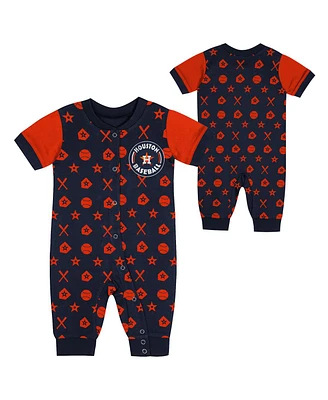 Outerstuff Newborn Navy Houston Astros Hard 90 Coveralls