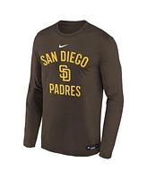 Nike Big Boys and Girls Brown San Diego Padres Authentic Collection Legend Performance Long Sleeve T-Shirt