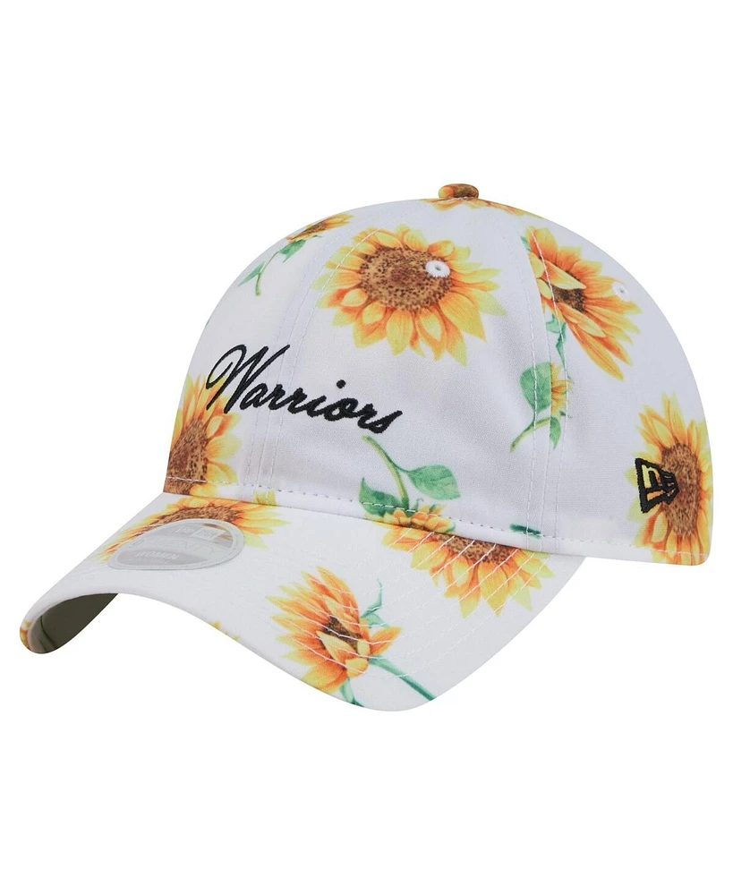 New Era Women's White Golden State Warriors Adventure Flower 9TWENTY Adjustable Hat