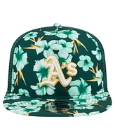 New Era Men's Green Athletics Adventure Pattern Golfer Trucker Snapback Hat