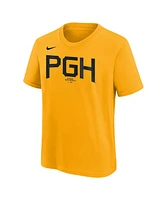 Nike Big Boys and Girls Paul Skenes Gold Pittsburgh Pirates Fuse City Connect Name Number T-Shirt