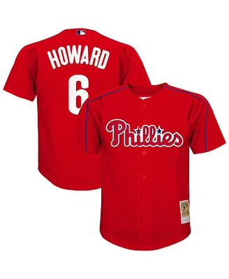 Mitchell & Ness Big Boys and Girls Ryan Howard Red Philadelphia Phillies Mesh Batting Practice Jersey
