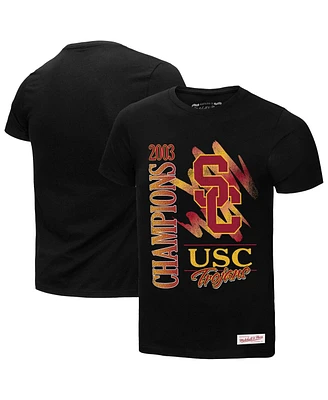 Mitchell & Ness Men's Black Usc Trojans Retro Brush Mineral Wash T-Shirt
