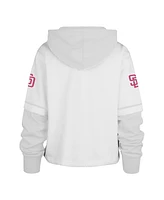 '47 Brand Women's White San Diego Padres City Connect Shortstop Cropped Pullover Hoodie