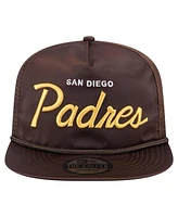 New Era Men's Brown San Diego Padres Retro Satin Script Golfer Adjustable Hat