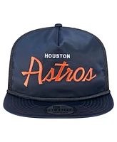 New Era Men's Navy Houston Astros Retro Satin Script Golfer Adjustable Hat