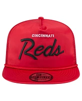 New Era Men's Red Cincinnati Reds Retro Satin Script Golfer Adjustable Hat