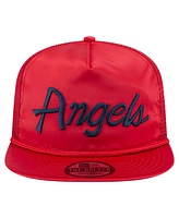 New Era Men's Red Los Angeles Angels Retro Satin Script Golfer Adjustable Hat