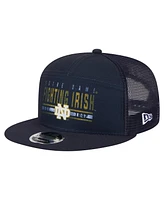 New Era Men's Navy Notre Dame Fighting Irish Split Panel 9FIFTY Snapback Trucker Hat