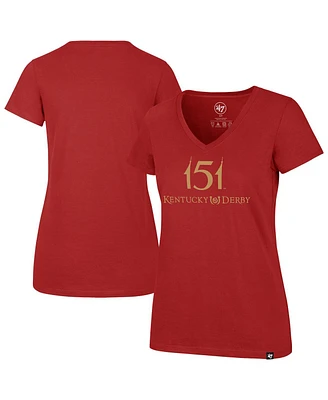 '47 Brand Women's Red 151st Kentucky Derby V-Neck T-Shirt