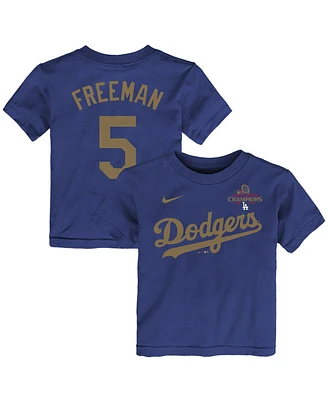 Nike Toddler Freddie Freeman Royal Los Angeles Dodgers 2025 Gold Collection Name Number T-Shirt