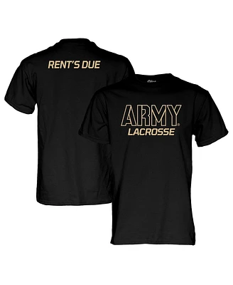 Blue 84 Men's and Women's Black Army Black Knights Lacrosse Rents Due T-Shirt