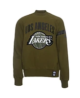 Two Hype x Nba Men's Olive Los Angeles Lakers Culture Hoops Collection Premium Pullover Sweatshirt