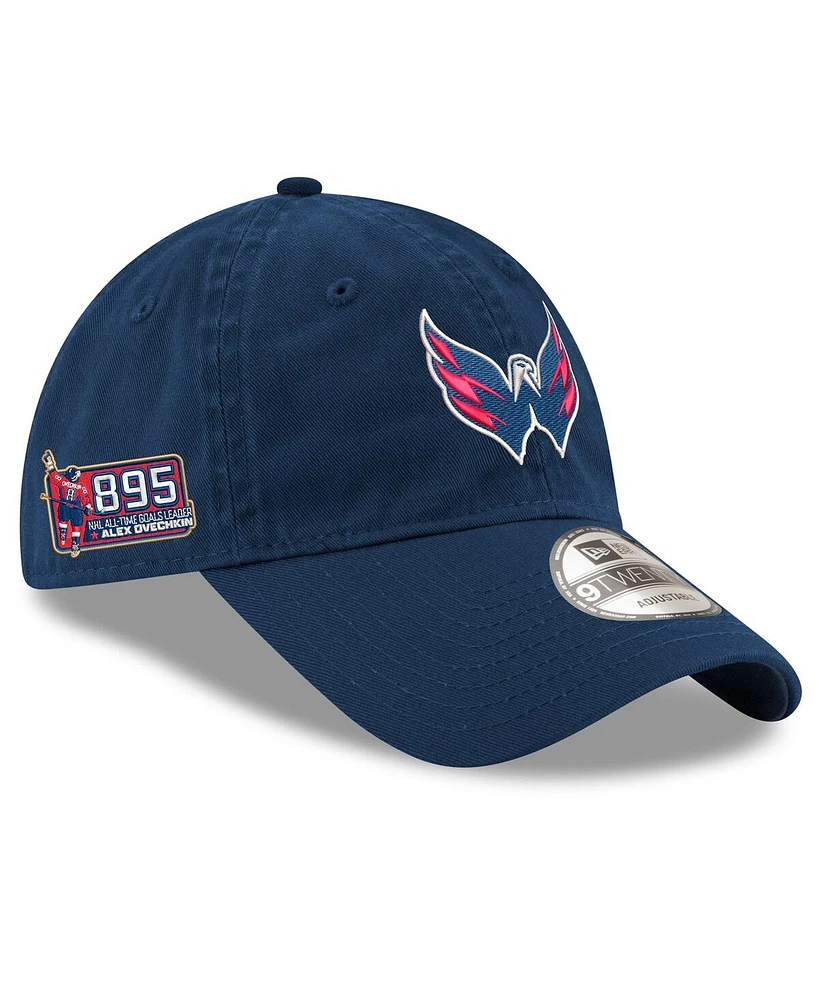 New Era Men's Alexander Ovechkin Navy Washington Capitals Nhl All-Time Goals Leader Side Patch 9TWENTY Adjustable Hat