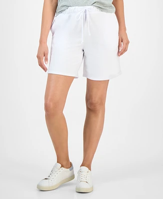 Style & Co Petite French Terry Pull-On Shorts, Exclusively at Macy's