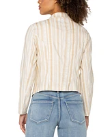 Liverpool Los Angeles Women's Striped Open Front Blazer