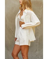 Crescent Women's Jaz Button up & Boxer Shorts Three Piece Set