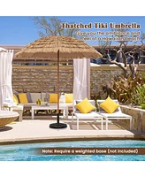 Gymax 8FT Hula Thatched Tiki Umbrella Hawaiian Style Beach Umbrella Patio