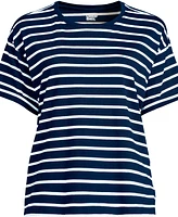 Lands' End Petite Oversized Supima Short Sleeve Crew Neck T-Shirt