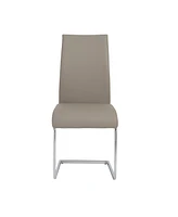 Set of 4 Faux Leather Long Back Cantilever Chairs for Dining Room or Office