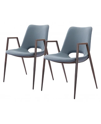 Set of Two Upholstered Faux Leather Open Back Dining Arm Chairs