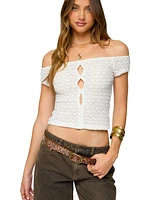 Edikted Women's Layken Off Shoulder Textured Top