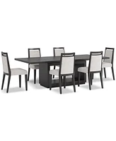Tivie 7-Pc. Dining Set (Rectangular Table & 6 Wood Chairs)