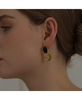 Gigi Black & Gold Drop Earrings