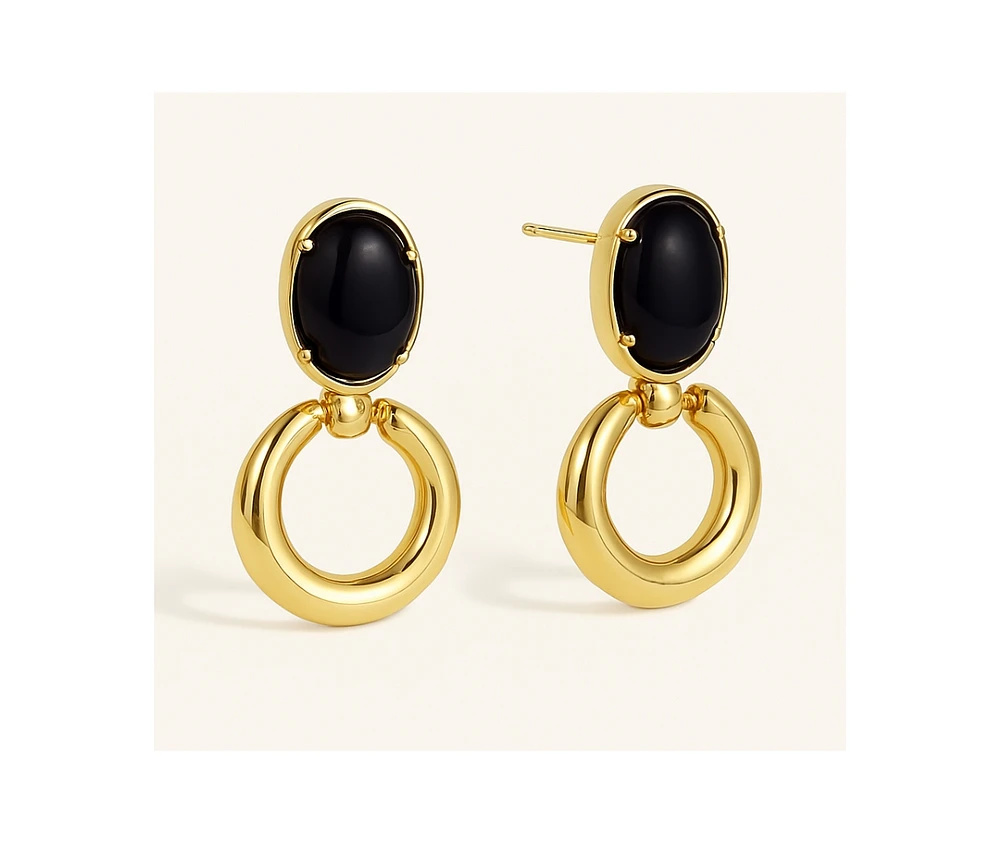 Gigi Black & Gold Drop Earrings